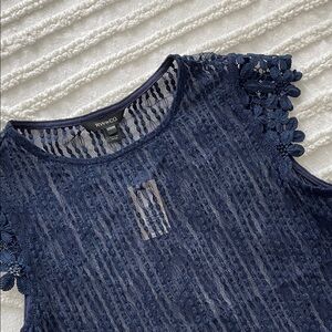 RW&CO. Deep Blue Lace Blouse